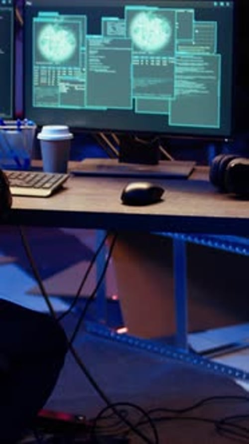 Person Coding at Computer with Access Denied Message