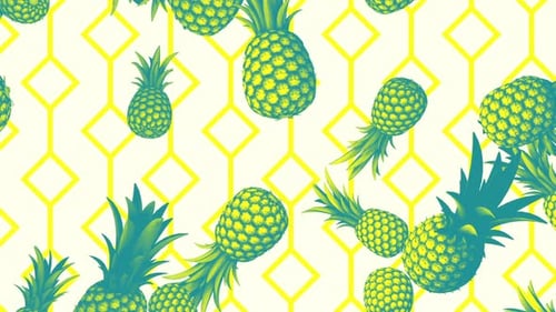 Fallende Ananas im Vintage-Stil 03