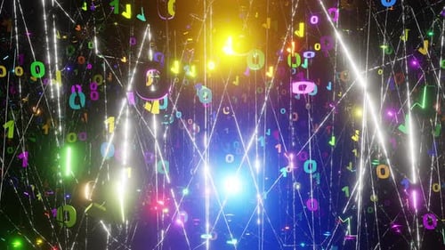 Futuristic Digital Binary Code Data Network Motion Background