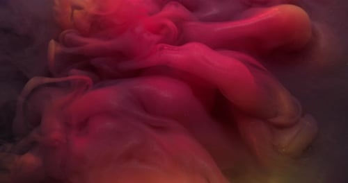 Swirling Pink and Gold Ink Cloud Abstract Background