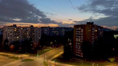 City Street Traffic at Night