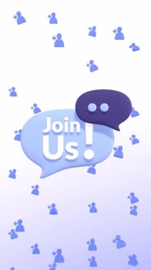 3D Join Us Call to Action with Social Icons