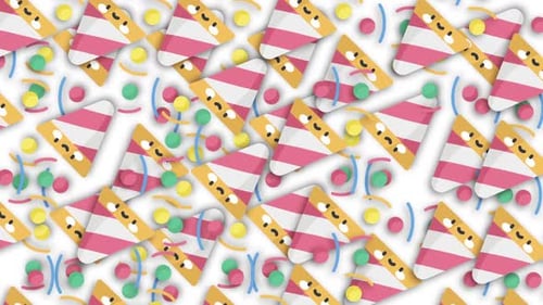 Confetti Birthday And Party Icons Background Loop