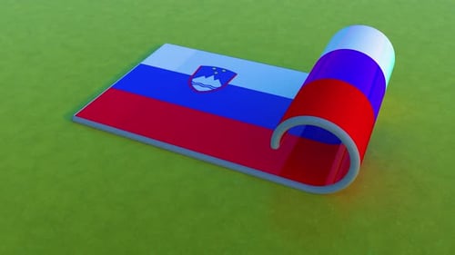 3D Flag Unrolling Reveal Animation