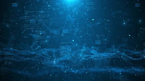 Futuristic Digital Data Network Flow Background Loop