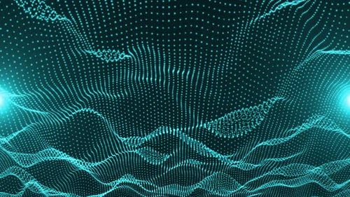 Futuristic Digital Particle Wave Background Loop