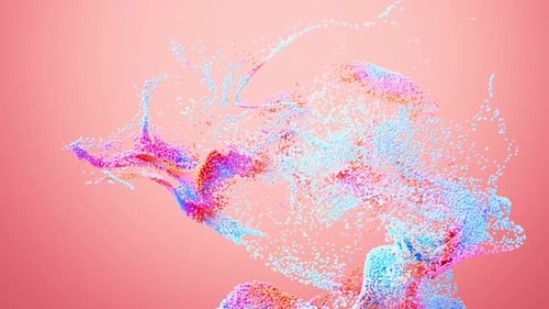 Abstract Colorful Particle Swirl Fluid Background Animation