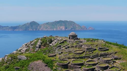 Aerial View Of O Facho de Donon And Galaico-roman Sanctuary, Historical Landmark In Donon, Spain.