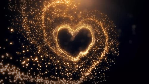 Golden Sparkling Heart Reveal Intro
