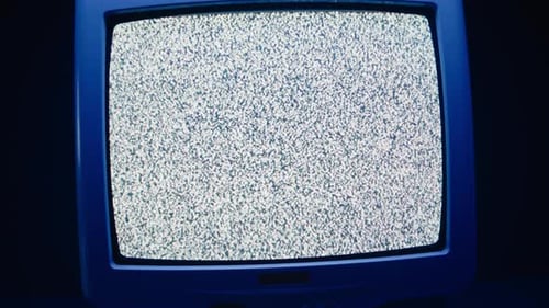 Vintage Television Set with Static on Screen
