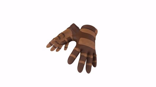 Army Gloves rotating in loop on white background