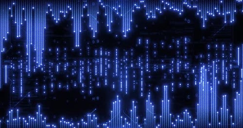 Futuristic Digital Data Stream Glitch Technology Background