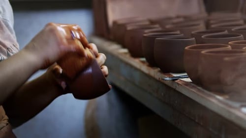 Working With Clay In Ceramic Workshop 18