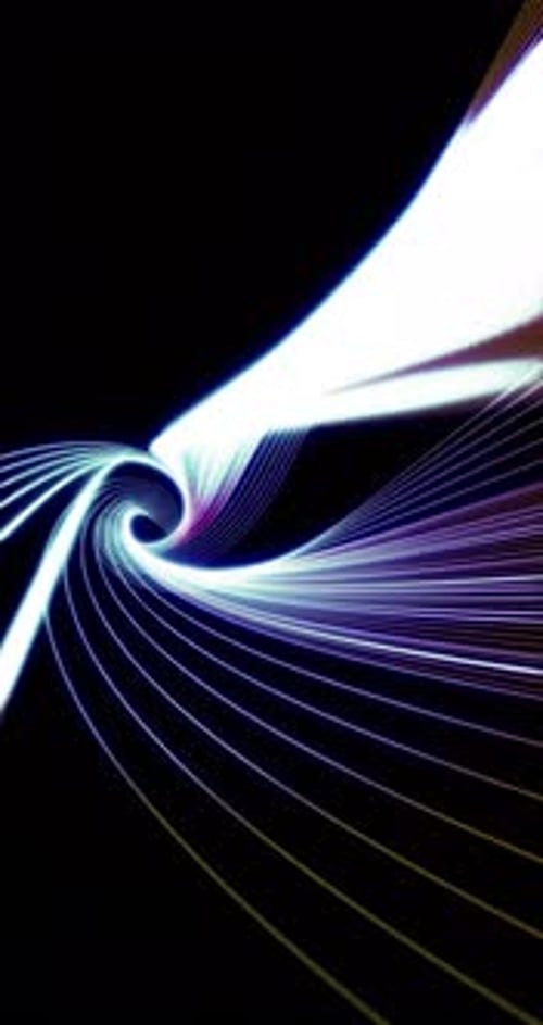 Abstract Swirling Neon Light Trails Tunnel Vertical Background