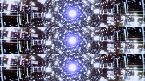 Futuristic Digital Data Tunnel Seamless Loop