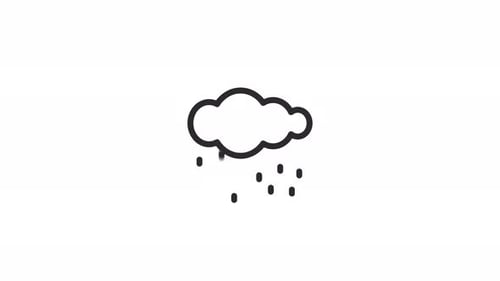 Animated Minimalist Raining Cloud Weather Icon