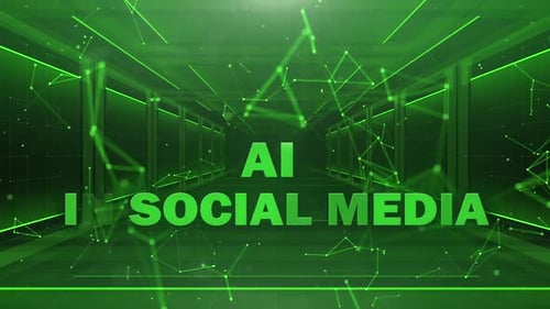Futuristic AI and Social Media Digital Network Title