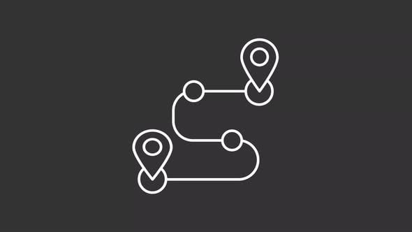 Minimalist Travel Route Animation with Location Pins, Elements Motion ...