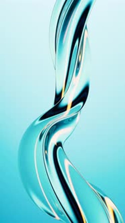 Twisting Fluid Glass Ribbon Looping Animation