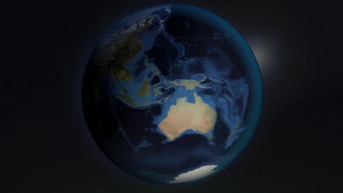 Realistic Rotating Earth Globe in Space