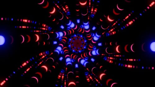 Abstract Glowing Red and Blue Tunnel Loop Animation