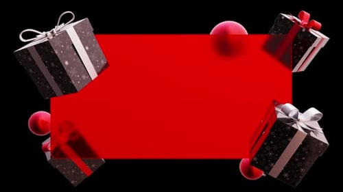 Christmas Gift Boxes and Ornaments Animated Frame