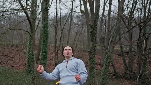 Male Shows Impressive Midair Split Technique Person Demonstrates Powerful And Flexible Flying Split