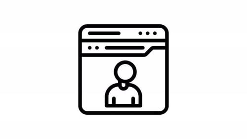 Animated Flat Design User Profile Icon for Technology