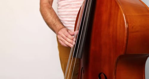 Close Up of a Double Bass Being Played