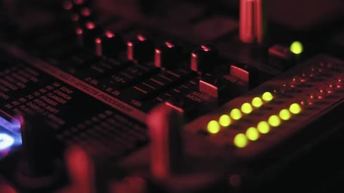 Colorful Flashing Led Level Indicators on Mixer