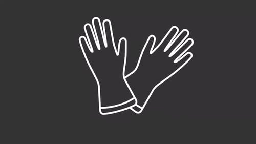 Flat Design Animated Gloves Line Icon