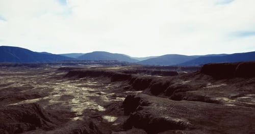 Aerial View over Rocky Mountain Landscape