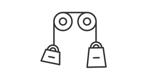 Animiertes Riemenscheiben-Experimentierliniensymbol