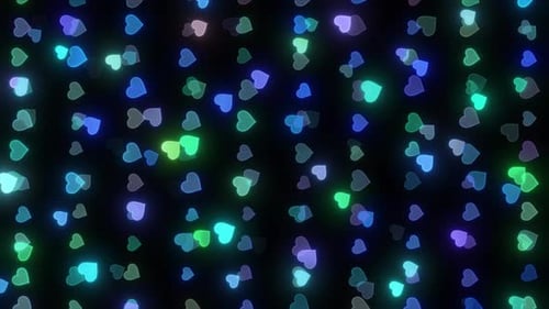 Glowing Neon Hearts Loop Background for Love and Celebration