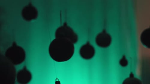 Abstract Hanging Christmas Ornaments With Dynamic Lighting
