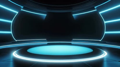 Futuristic Neon Technology Stage Logo Reveal