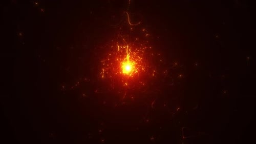 Animation of abstract energy red-orange particle ball. energy sector. energy ball. Abstract circles