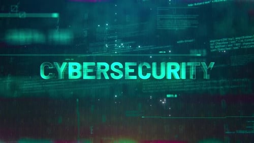 Cybersecurity Word On High Technology Futuristic Background