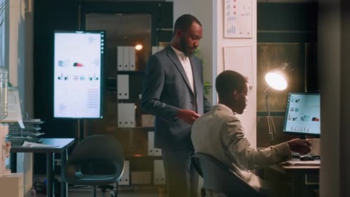 Employee Enjoying Coffee in Office