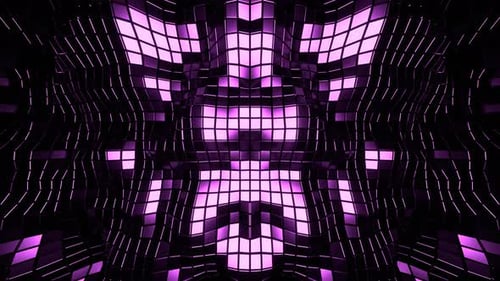 Purple Metallic Grid Of Moving Squares Background Vj Loop l 4K