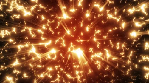 Abstract Fiery Glowing Energy Cracks Background Loop