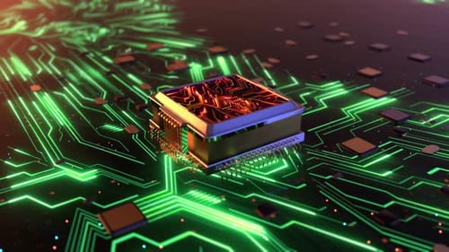 Microchip And Circuitboard Close Up