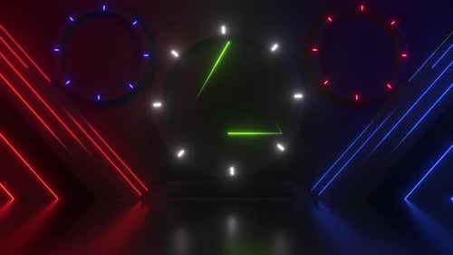4 K Stage Geometric Neon Light Background