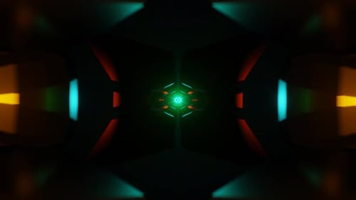 Neon Beams Flicker Rhythmically in a Colorful and Hypnotic VJ Loop