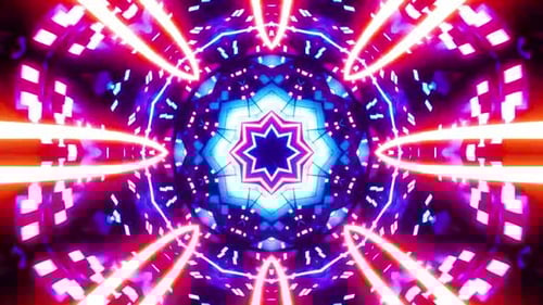 Red Blue Neon Motion Background Vj Loop. Infinitely looped animation.