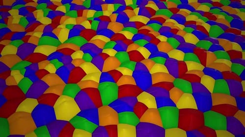 Abstract Blanket of Rainbow Balls Seamless Loop Background