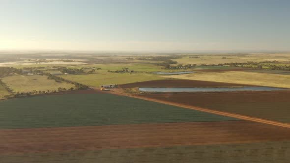 Large crops with various degrees of progress through summer months ...