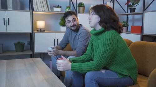 Friends Chatting Together with Coffee Indoors