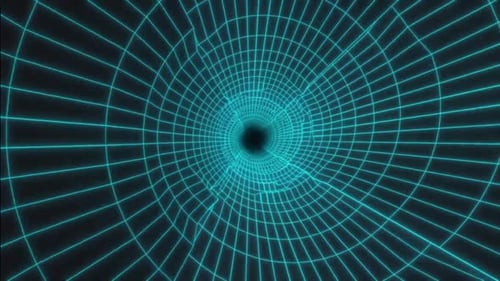 Green Wire Square Shape Tunnel Fast Motion Background