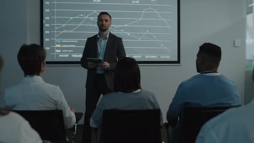 Professional Giving Presentation to Colleagues in Office